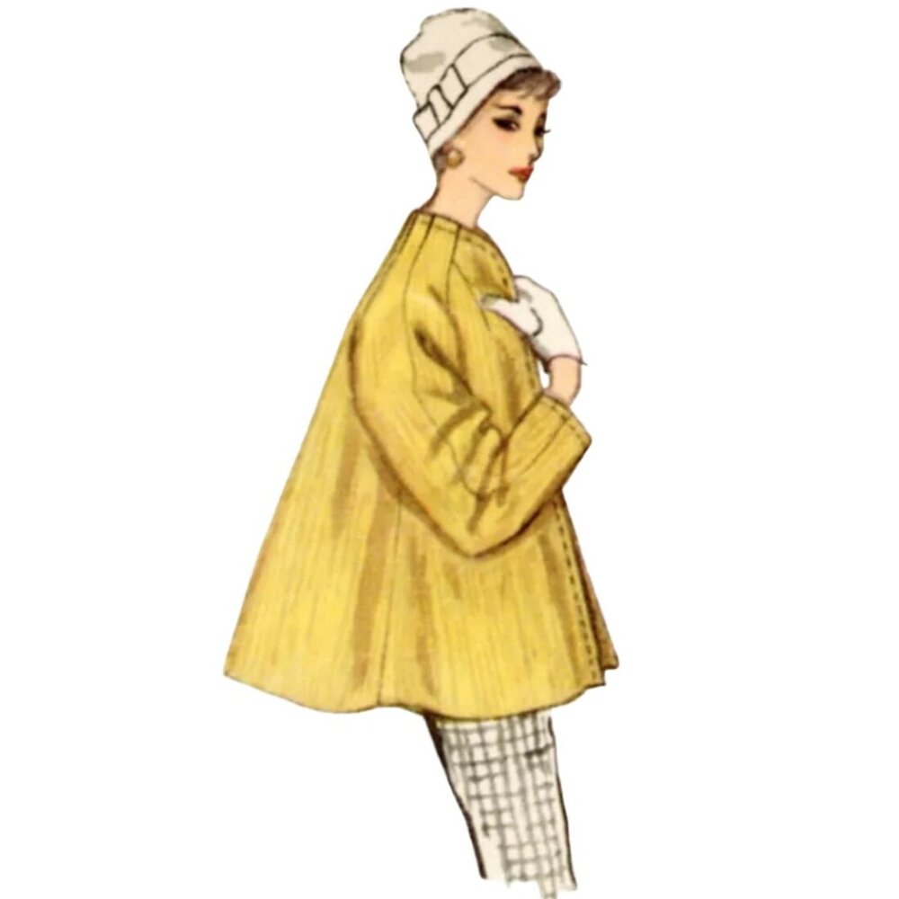 Simplicity Pattern 9847 50s Vintage Coat Three Lengths Size Plus 18-26 Retro New - Picture 6 of 6